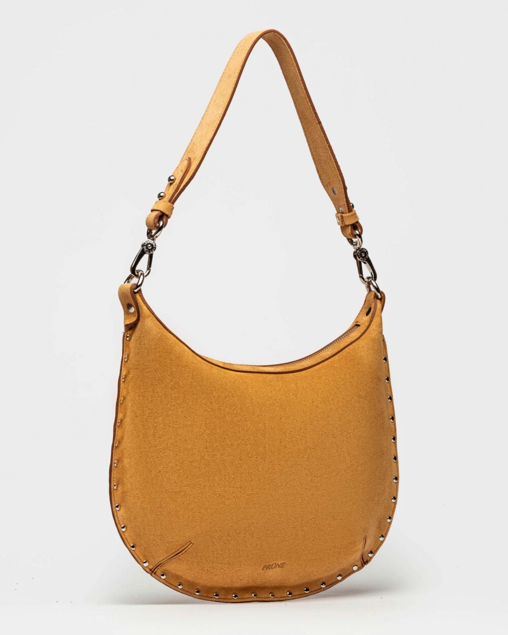 Cartera al hombro Luna en cuero gamuza Cuoio