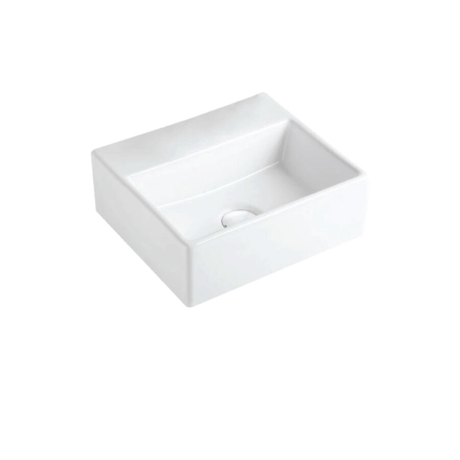Lavatorio de Apoyo Rectangular Blanco con Orificio Línea Zoe Lavatorio de Apoyo Rectangular Blanco con Orificio Línea Zoe