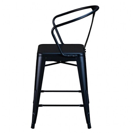 SILLA TOLIX METALICA CON POSABRAZOS Silla Tolix Metálica Con Posabrazos Negra