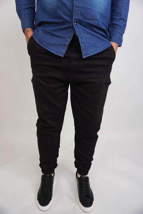 Pantalon cargo Negro