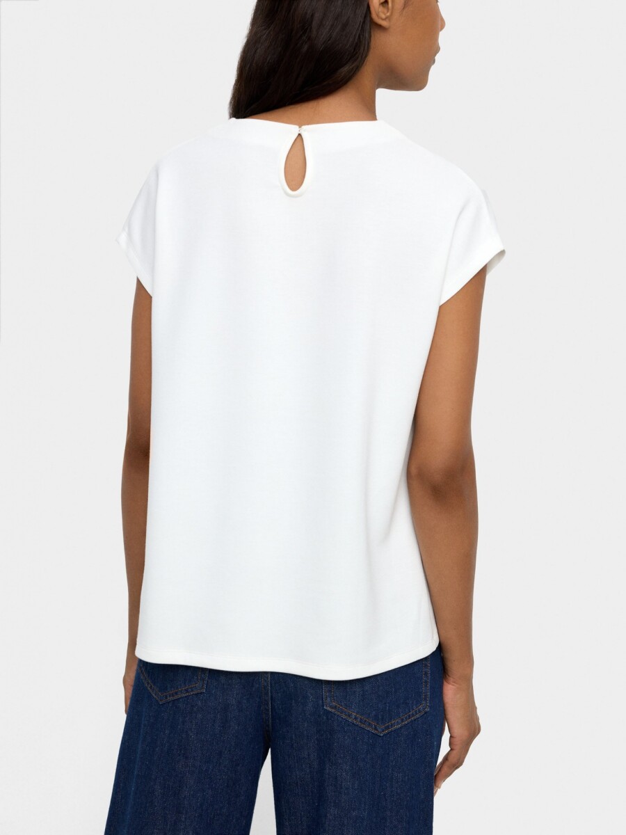 Camiseta Con Detalle Broche blanco