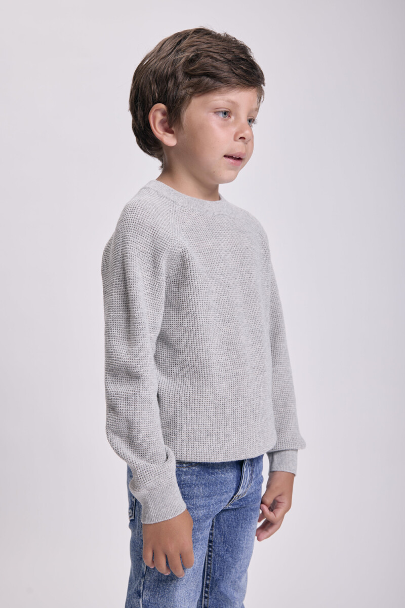 Buzo punto fantasía Gris
