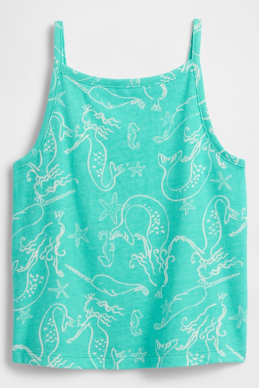 Musculosa Rib Toddler Niña Water Garden Green