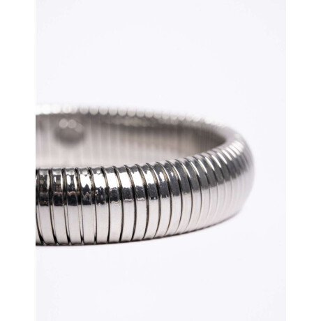 Pulseras Rígidas Metal Plateado Rodio