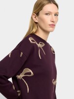 Sudadera Con Estampado De Lazos burdeos
