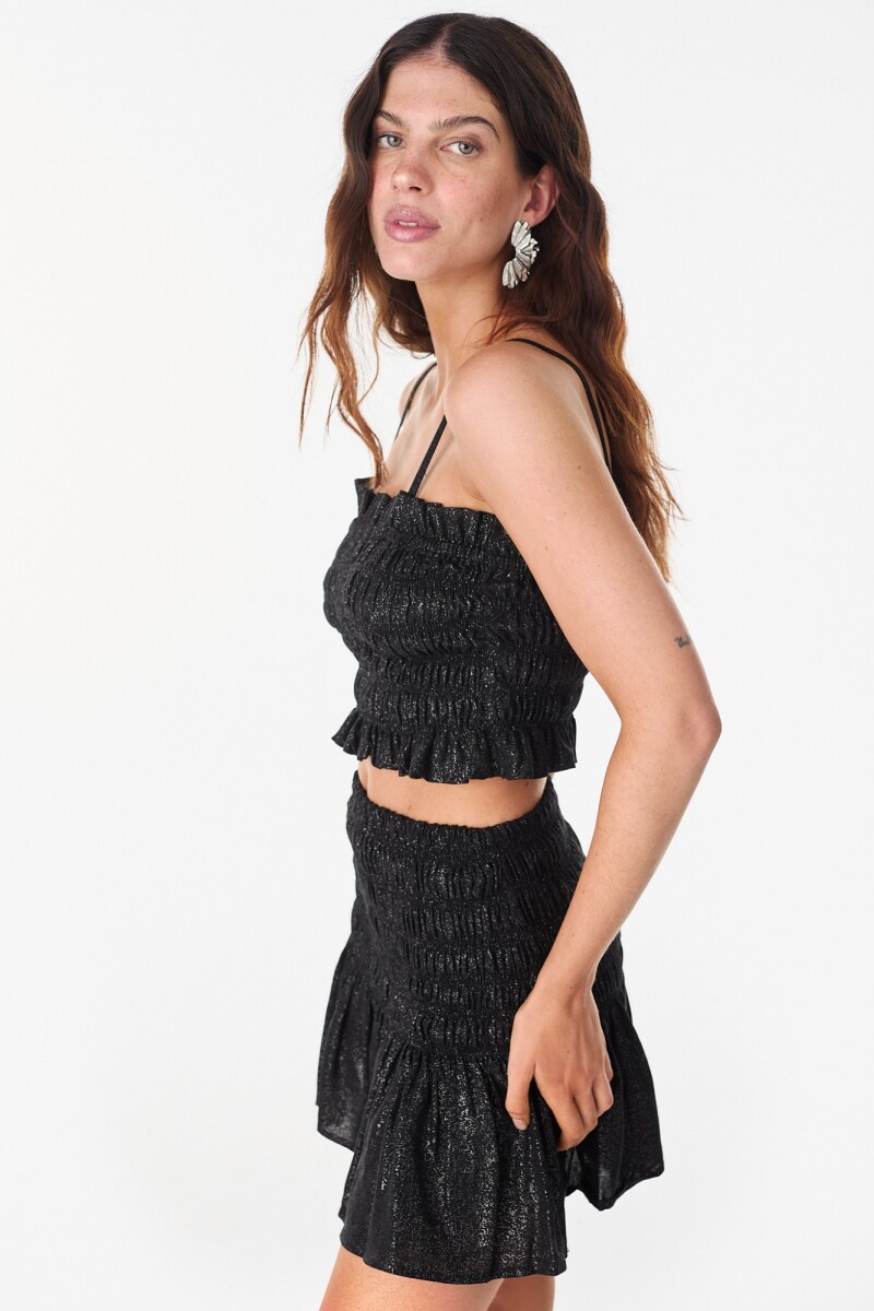 Falda Aqua Negro/Plata