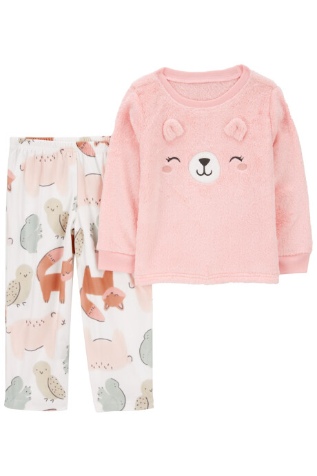 Pijama dos piezas de micropolar, diseño oso Sin color
