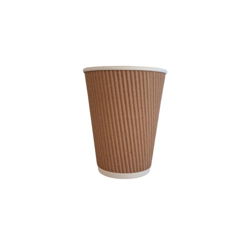 VASOS DE PAPEL ONDULADO KRAFT - 12oz - 500 UDS (VAS4006) Vasos De Papel Ondulado Kraft - 12oz - 500 Uds (vas4006)