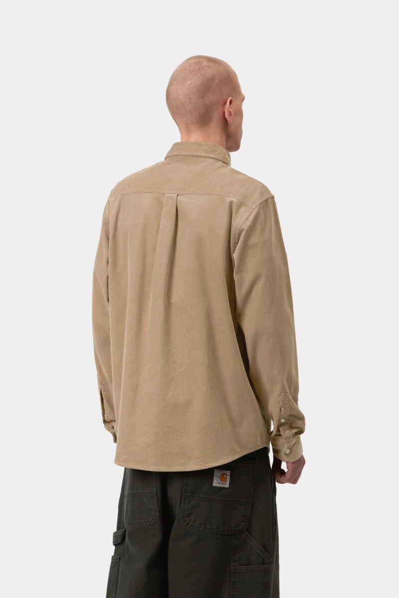L/S Madison Fine Cord Shirt Beige