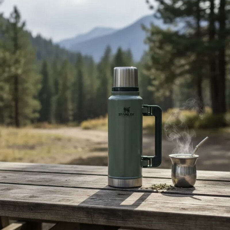 Termo Stanley Ultra 1,4 L Con Tapón Cebador Para Bebidas Frías Y Calientes Verde