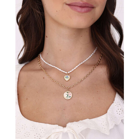 Collares Cortos Con perlas Dorado