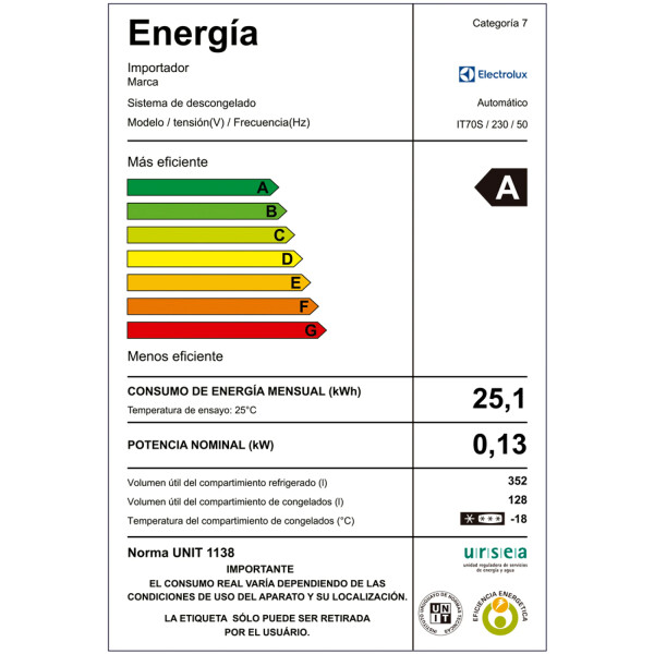 Heladera Inverter Electrolux It70s-inox 508l HELADERA ELECTROLUX INVER NO FROST IT70S