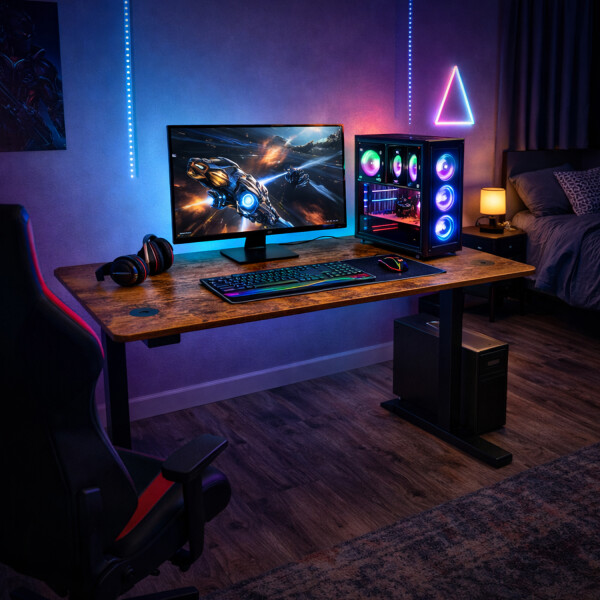 Escritorio Eléctrico 60 X 160 Altura Regulable ESCRITORIO ELECTRICO 60X160 MARRON Q10