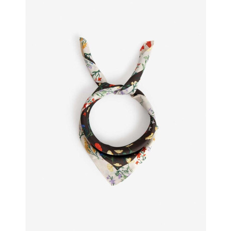 Pañuelo De Material Reciclado Estampa De Flores Silvestres Combinacion Multicolor