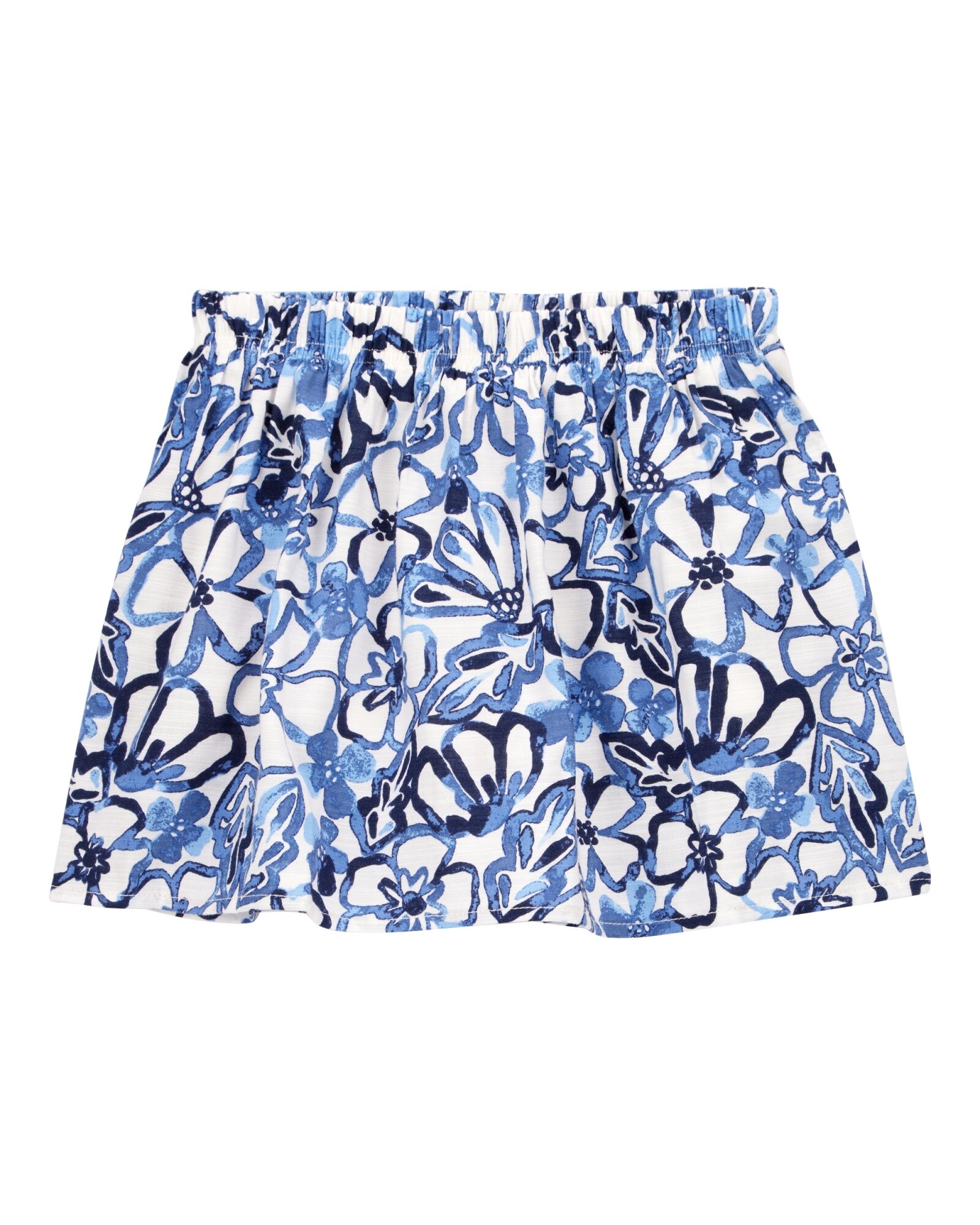 Pollera short de viscosa, diseño floral Sin color
