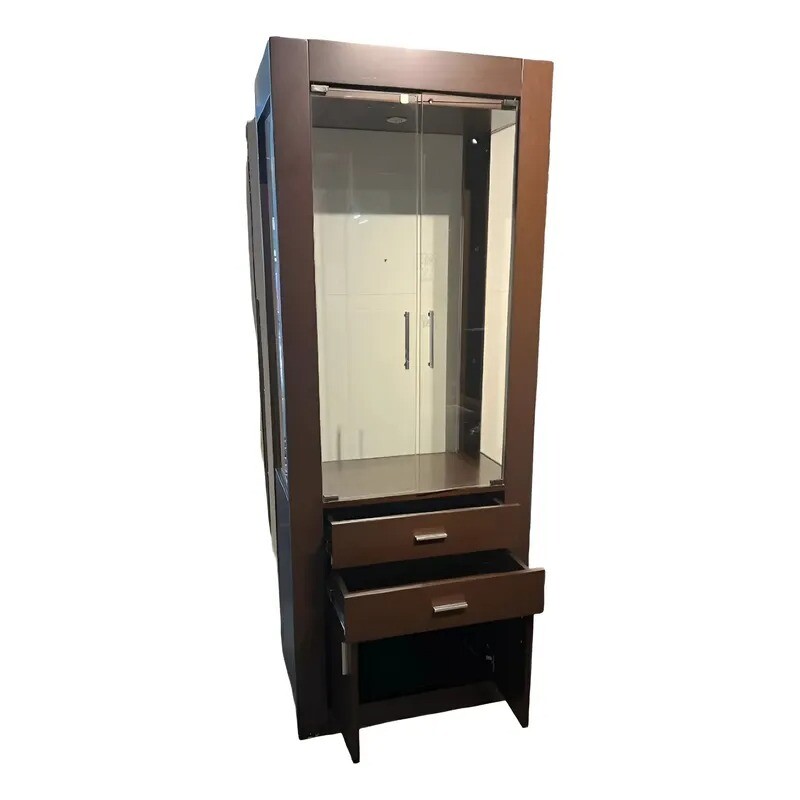 Cristalero con puertas en vidrio y cajones - PRODUCTO CON DETALLES EN LA MADERA - Cristalero con puertas en vidrio y cajones - PRODUCTO CON DETALLES EN LA MADERA -