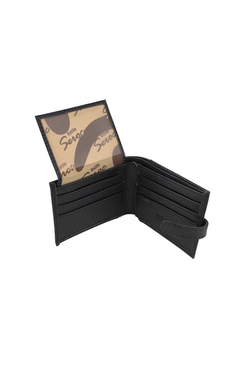 Billetera c/tapa lomo, lengüeta y volante Negro