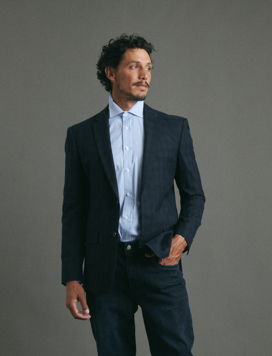 110631 SACO HARRINGTON LABEL Azul Oscuro