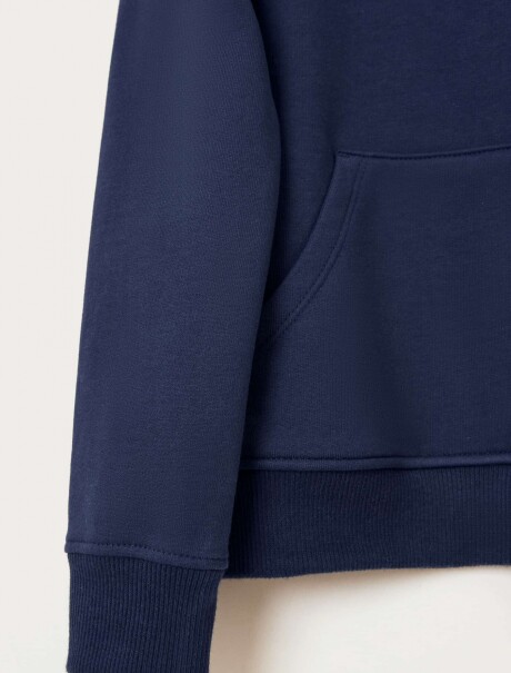 SUDADERA BÁSICA UNISEX DE FELPA CON CAPUCHA AZUL