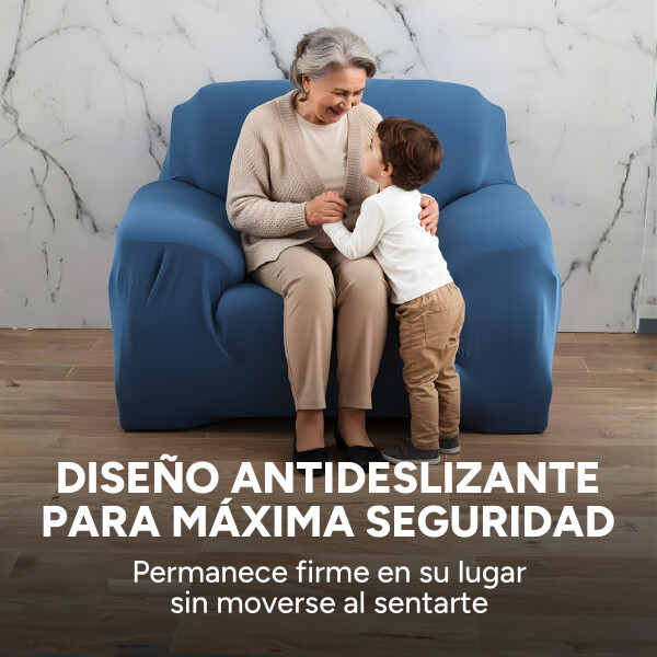 Cubre Sofa Elastico Elastizado Funda 1 Cuerpo Plaza Azul 1