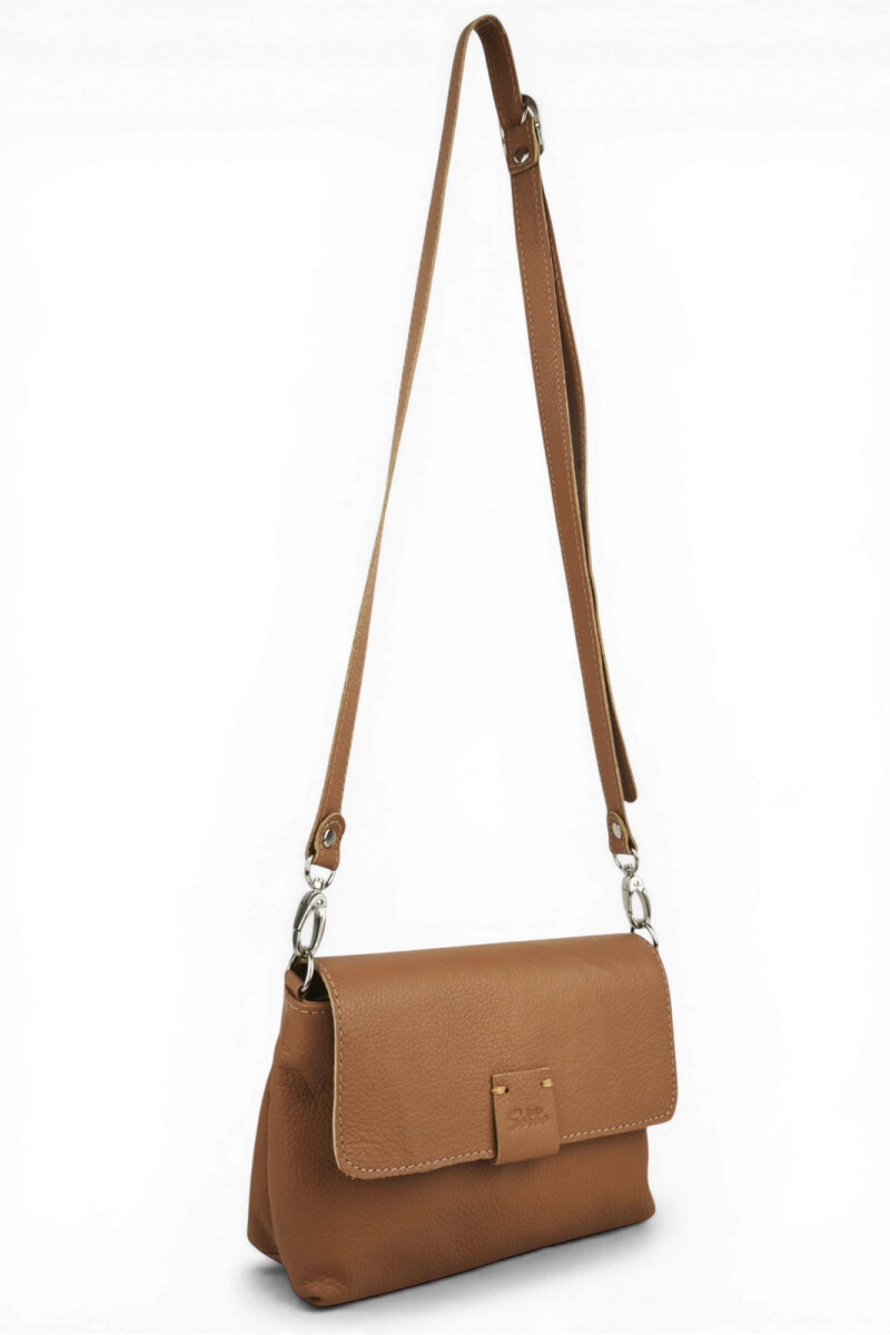 Morral con solapa chico Tostado