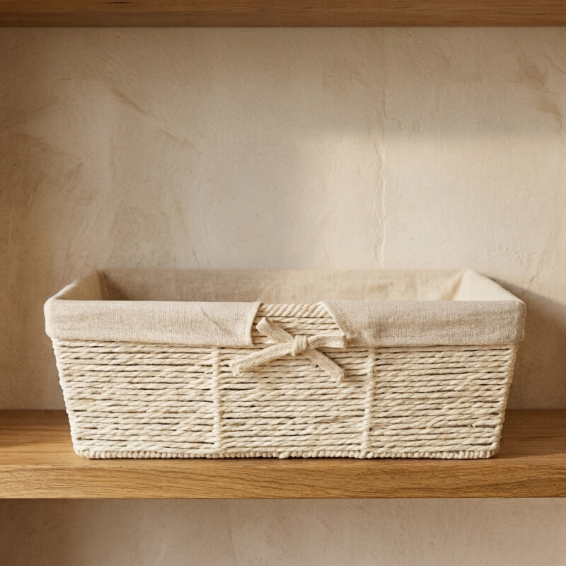 Cesto organizador ratán Bali Blanco XL