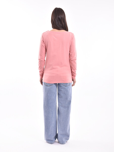 REMERA BASICA POLONIO MIX ROSADO