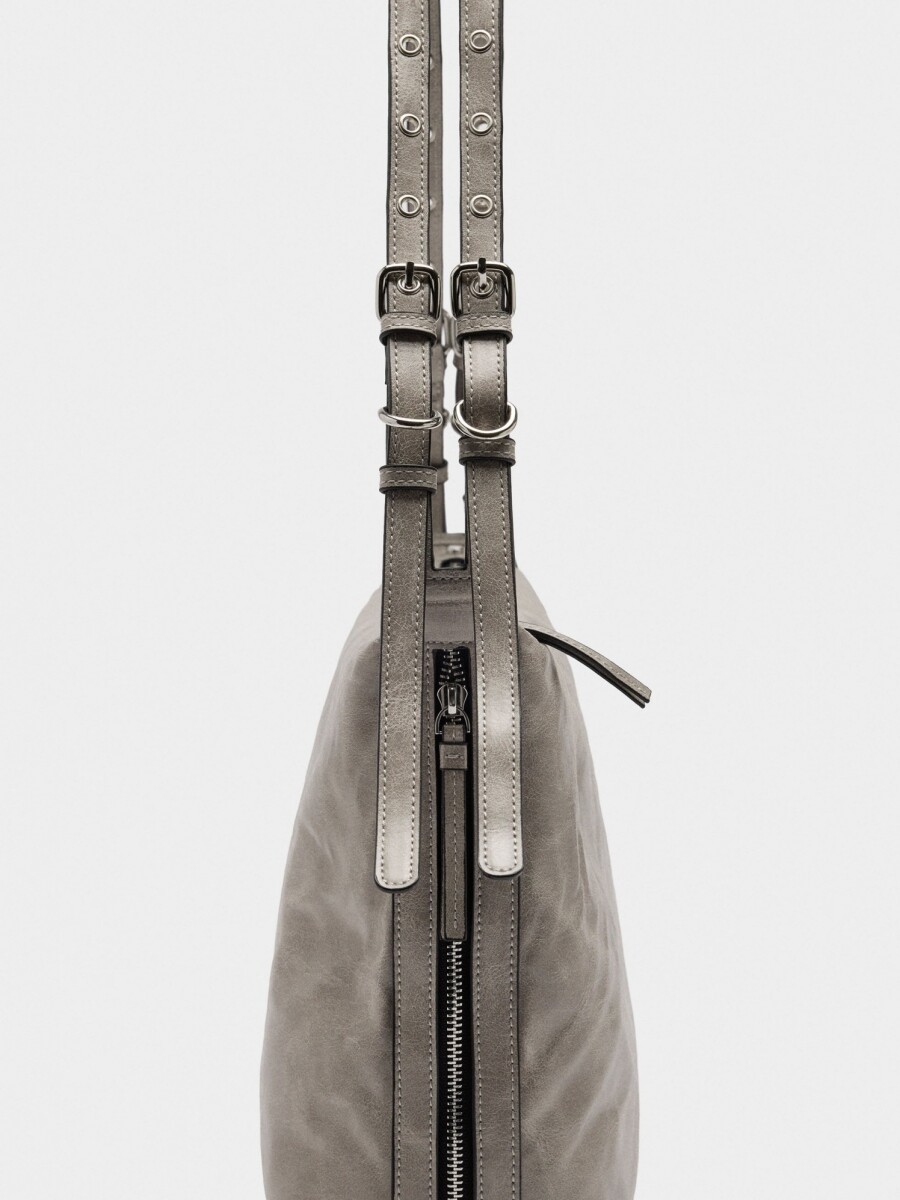 Bolso De Hombro Con Tachuelas gris