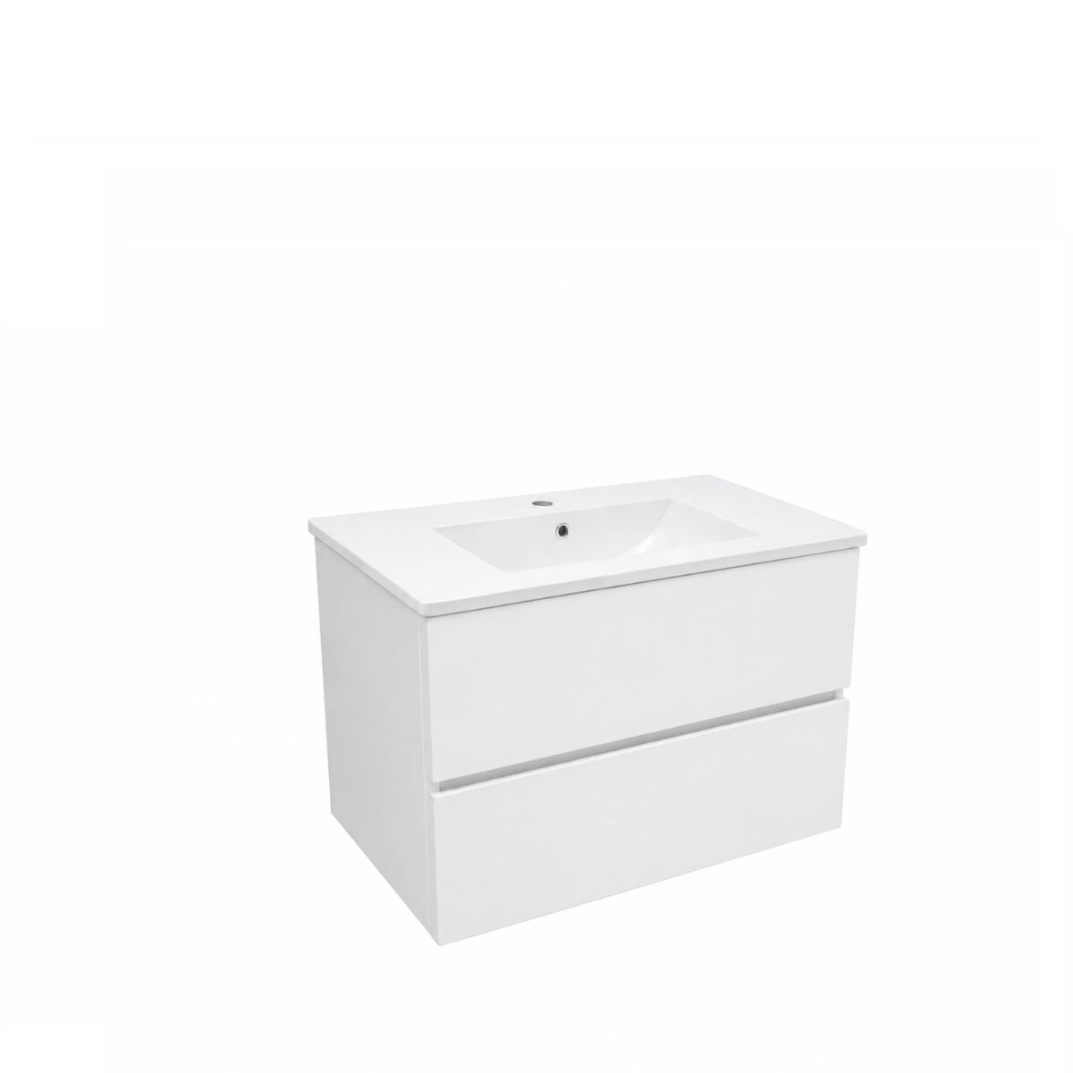 Mueble De Baño Suspendido Blanco 60 Cm Con Bacha De Loza 