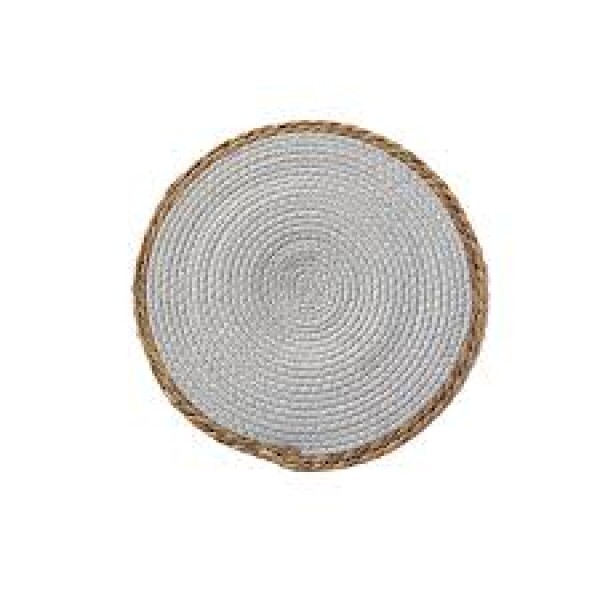 MANTEL INDIVIDUAL DE FIBRA NATURAL Y ALGODÓN Ø38CM GRIS GRIS
