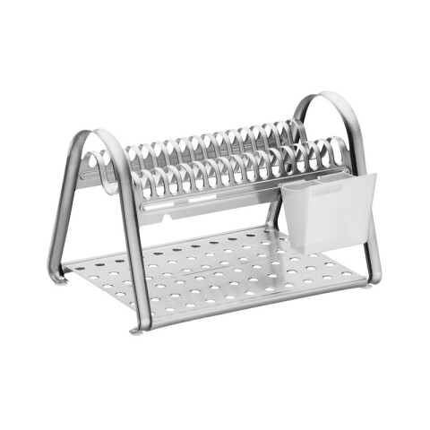 Escurridor para platos en cromo y blanco, modelo CICLO TF1606