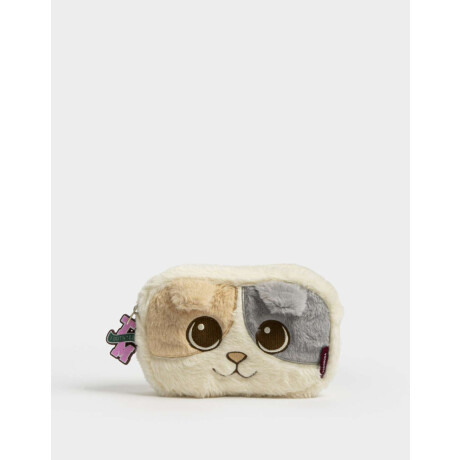 Cartuchera De Peluche Con Forma De Gatito Combinacion Bicolor