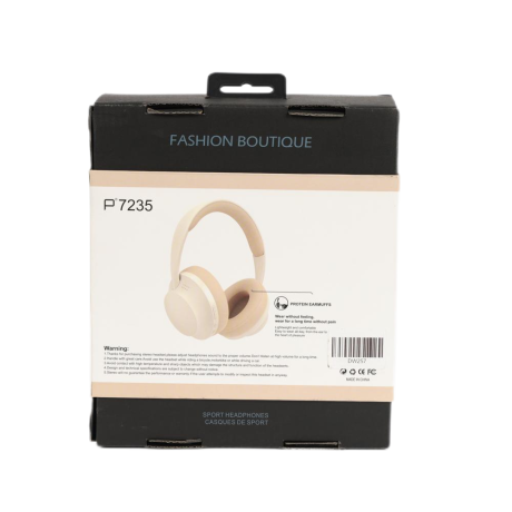 AURICULARES INALAMBRICOS BLUETOOTH VINCHA P7235 BEIGE AURICULARES INALAMBRICOS BLUETOOTH VINCHA P7235 BEIGE