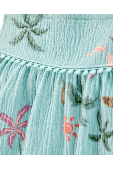 Musculosa de jersey arrugado, diseño palmeras Sin color