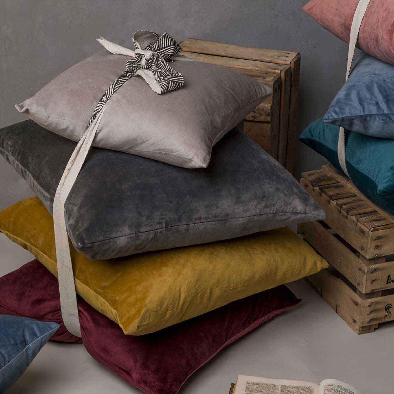 Funda de almohadón VELVET Beige Large — Viasono