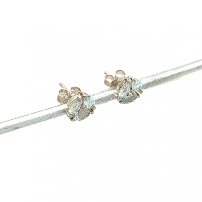 Caravanas Chiara-Plata rodinada 925-Piedra Luna y Topacio blanco-CA2020 conpiedra