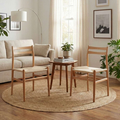 Silla de Comedor Madera Natural Beige Francia Origen
