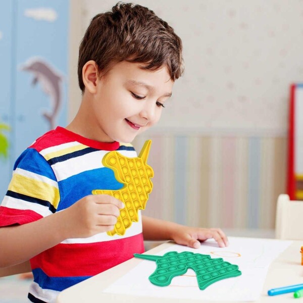 Pop It Fidget Toy Antiestrés Niños Unicornio Juego Tiktok Variante Color Rosa