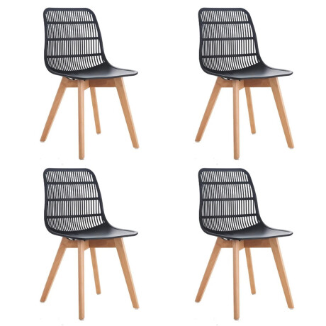 Kit x4 Silla Eames Moscú Negro