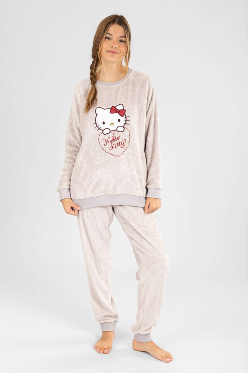 Pijama hello kitty coral embossed - Gris 