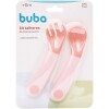 Set x2 cubiertos entrenamiento curvo pastel BUBA rosado