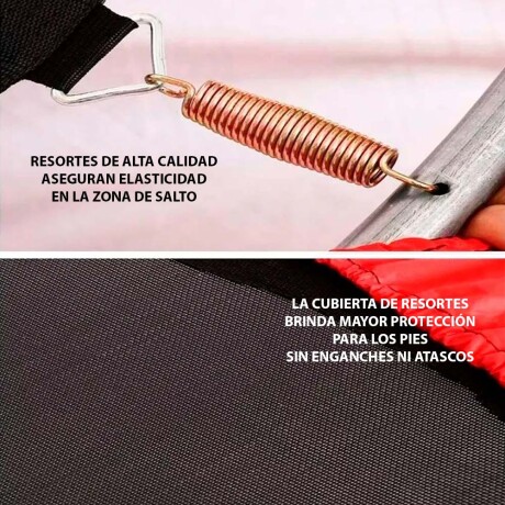 Cama Elástica Trampolín 1,40mt Con Red Protección Y Cobertor Rojo