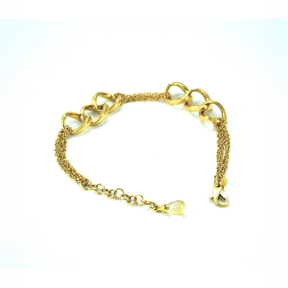 Pulsera En Oro 18K Con Detalle En El Cierre De Topacio Pulsera En Oro 18K Con Detalle En El Cierre De Topacio