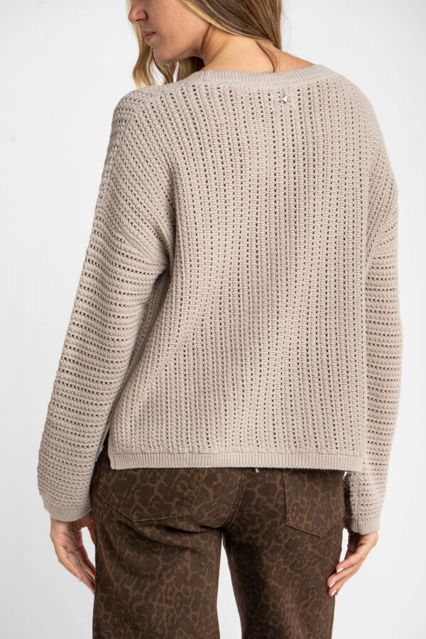 Sweater Texturado Lurex Gris