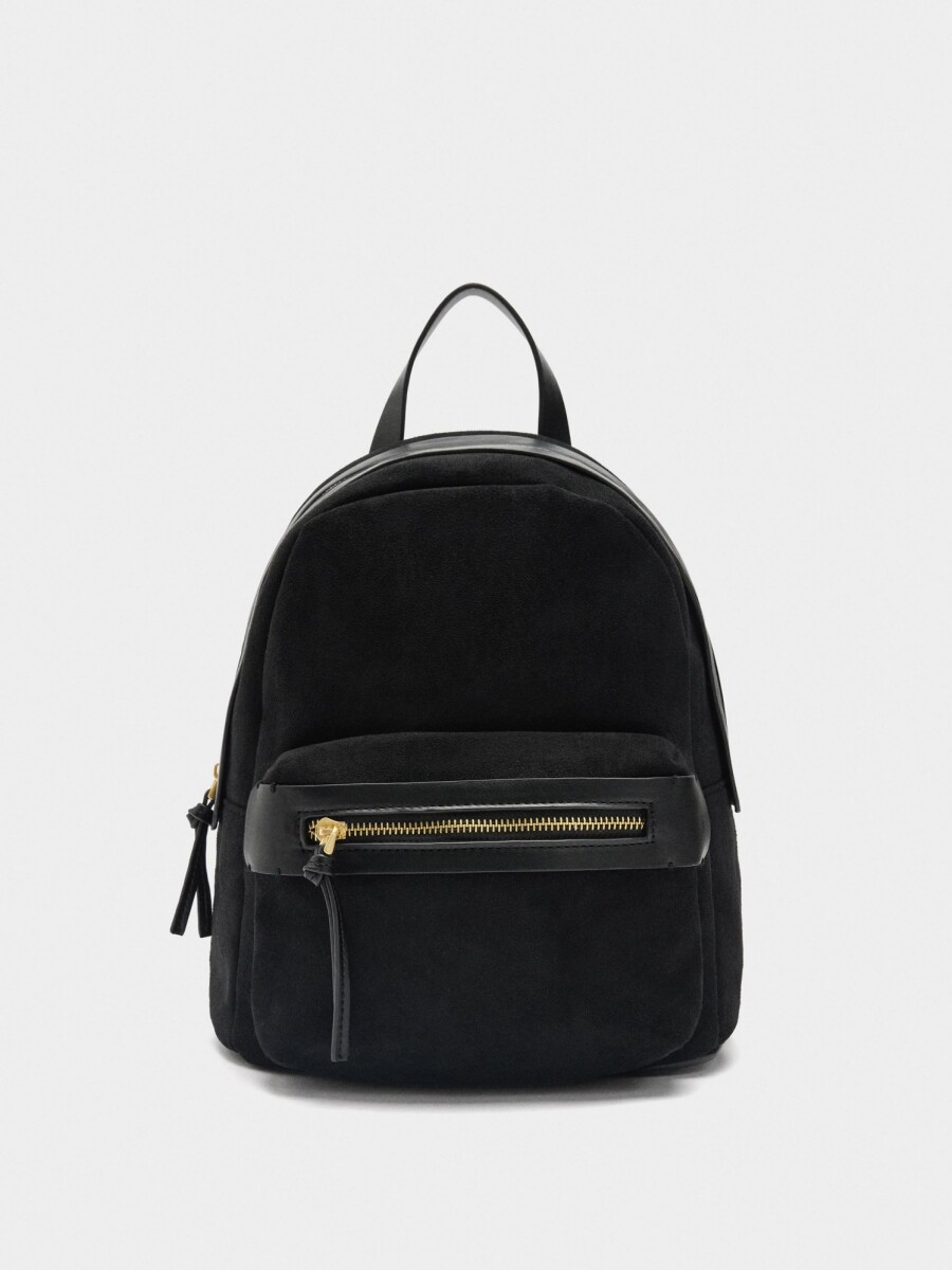 Mochila Básica Efecto Piel negro