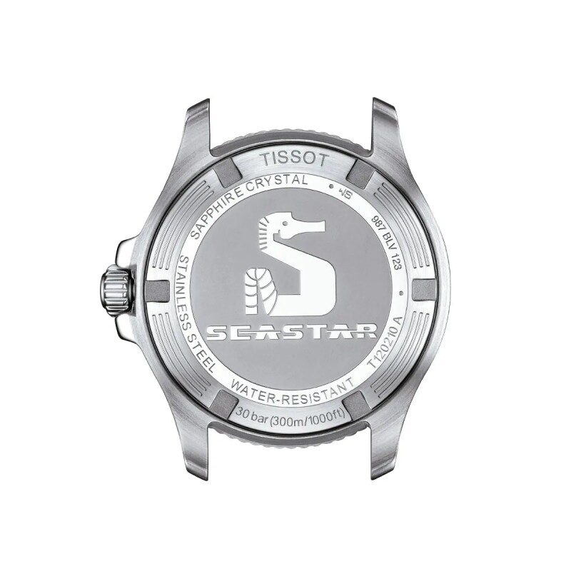 Reloj Tissot Seastar T1202101105100 para dama con correa de acero Negro