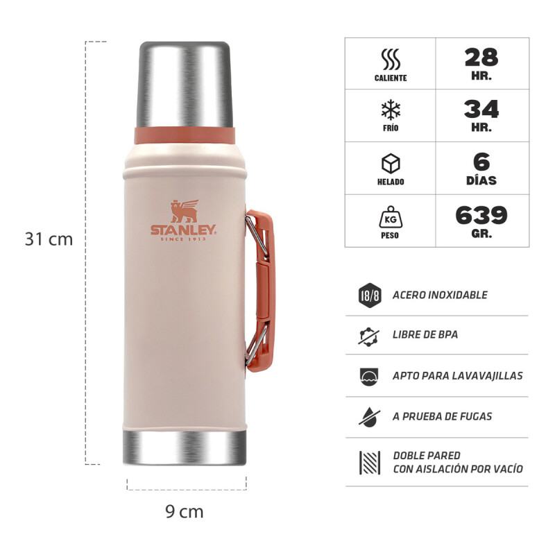 Combo Stanley Clásico, Termo Classic 940ml + Mate Acero Inox Combo Stanley Clásico, Termo Classic 940ml + Mate Acero Inox