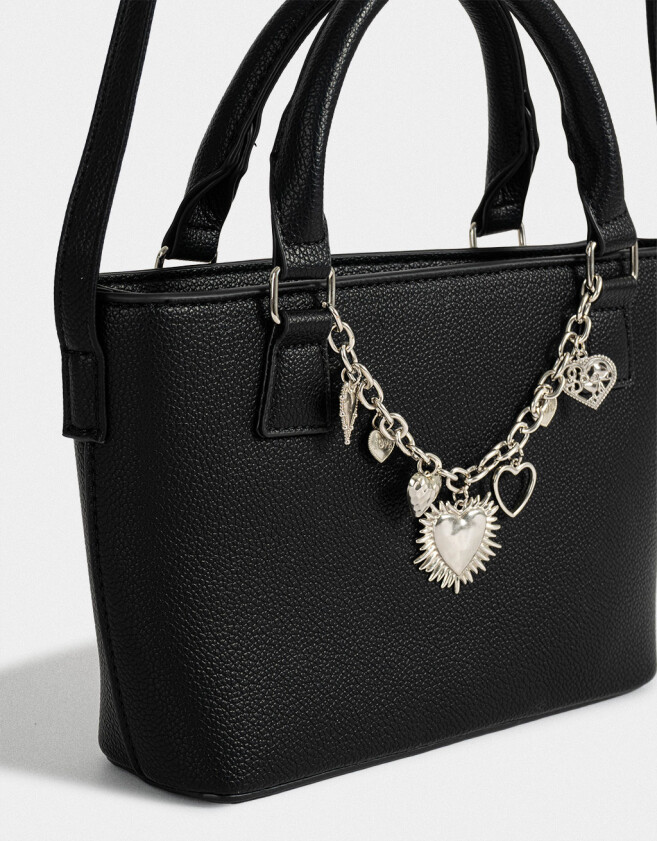 City Noche Cartera City Con Charms - Negro