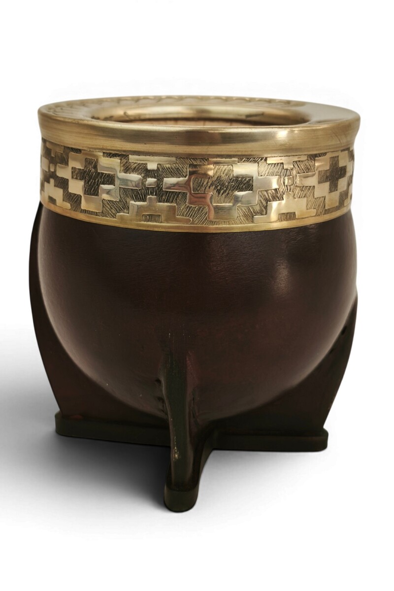 Mate imperial de calabaza y alpaca Marrón cincelado