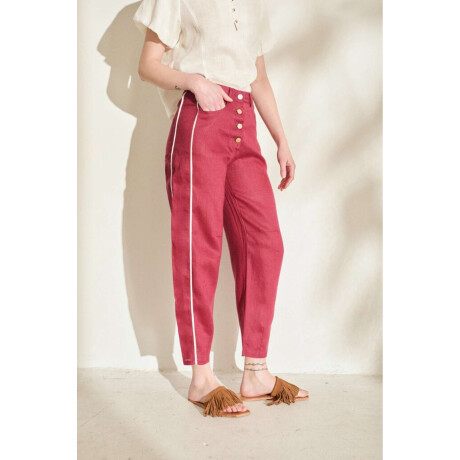 Pantalon Barrel Lines Bordo